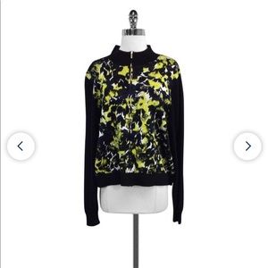 St. John - Black & Yellow Print Sweater Sz M